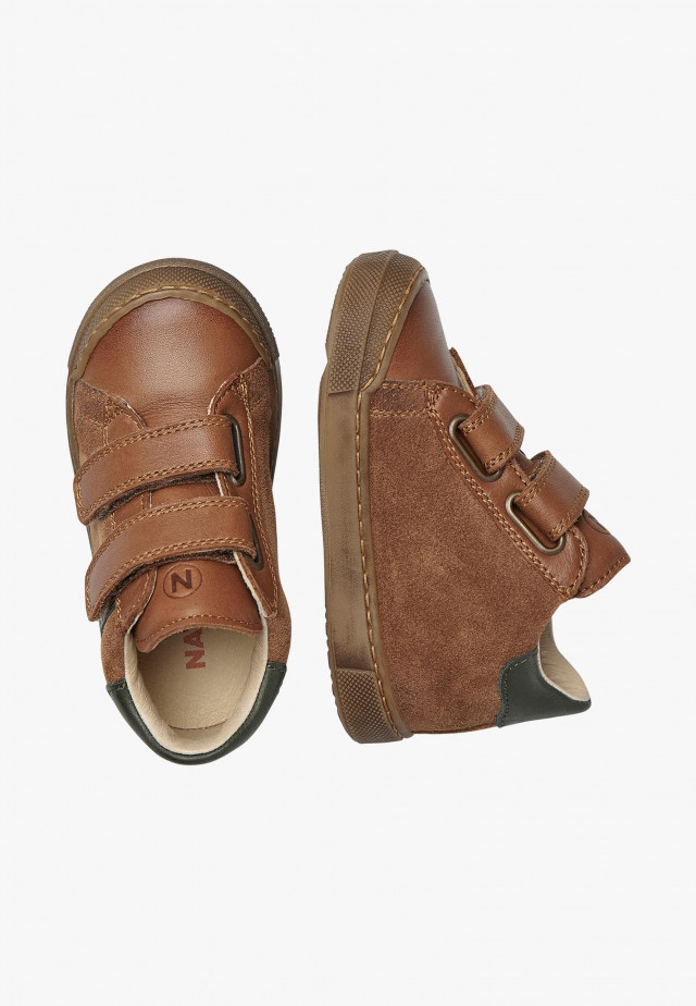 NATURINO HEIST VLSneakers aus Leder und Veloursleder, Lederbraun-Grün