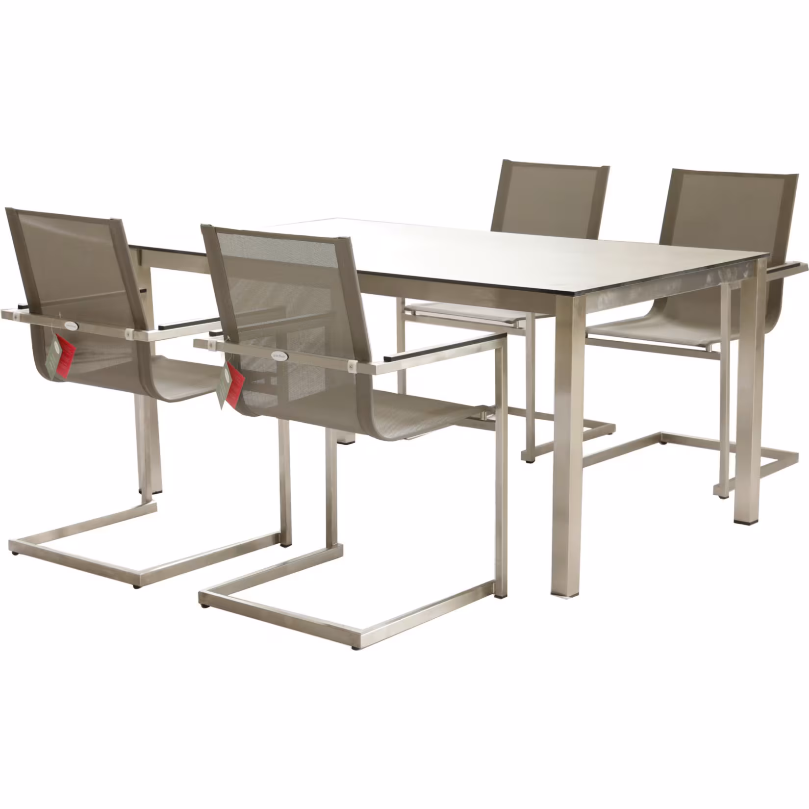 Edelstahl Garten Tisch 158cm Gartentisch Terrasse Esstisch Balkon grau Möbel