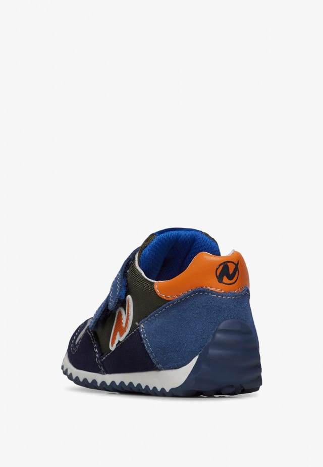 NATURINO SAMMY 2 VL.Sneakers aus Veloursleder und Gewebe, Grau-Marineblau