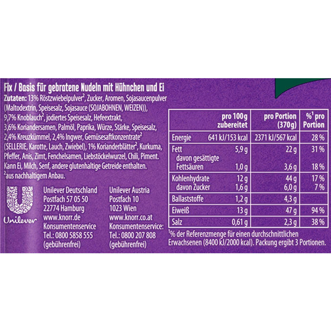 Knorr Fix Würzmischung Nudeln Pad Thai, 30g von Knorr