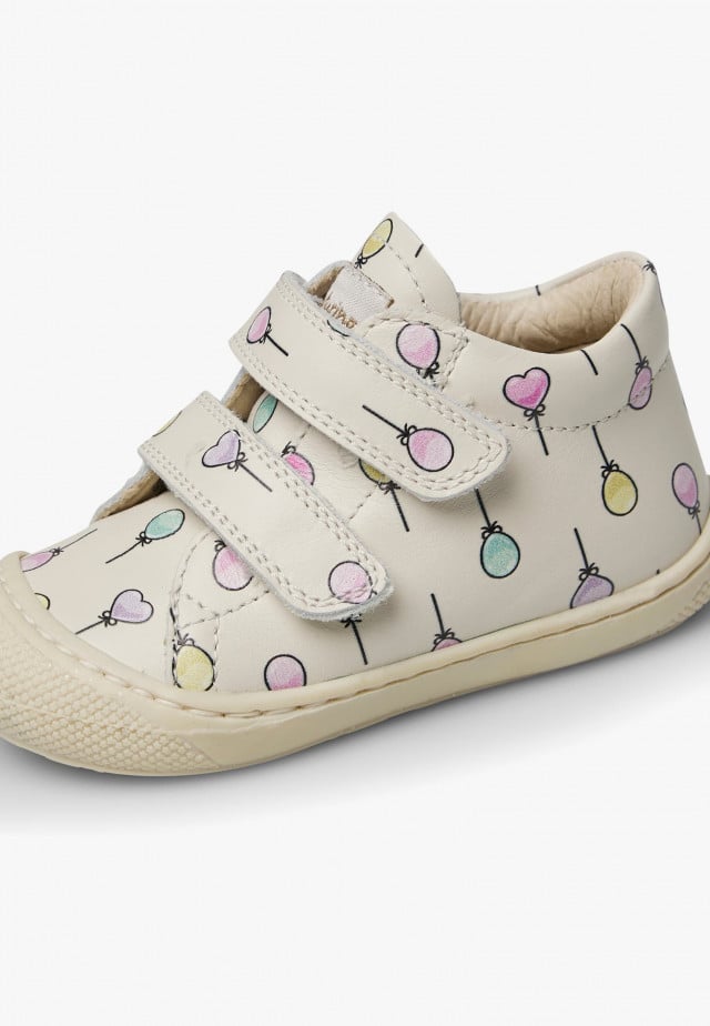 NATURINO COCOON VLLauflernschuhe aus Leder mit Ballon-Print, Creme