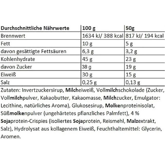 Proteinriegel Crisp Vanille, 24er Pack, 24x 50g von Dextro Energy