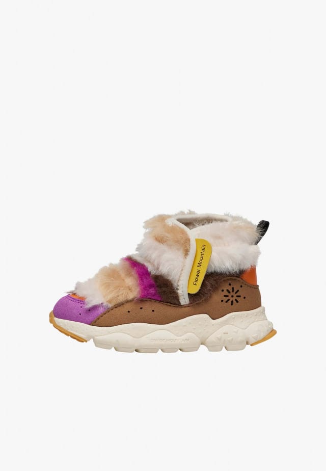 TARO JUNIOR WP.Stiefeletten aus Kunstleder und Wolle, Fuchsia-Braun