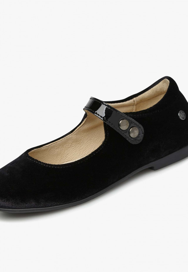 NATURINO OVINDOLIBallerinas aus Veloursleder und Lackleder, Schwarz