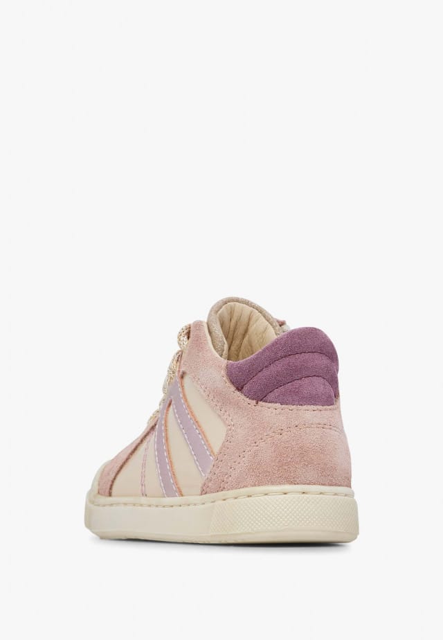 NATURINO AZILLA ZIPSneakers aus Leder und Veloursleder, Platin-Rosa