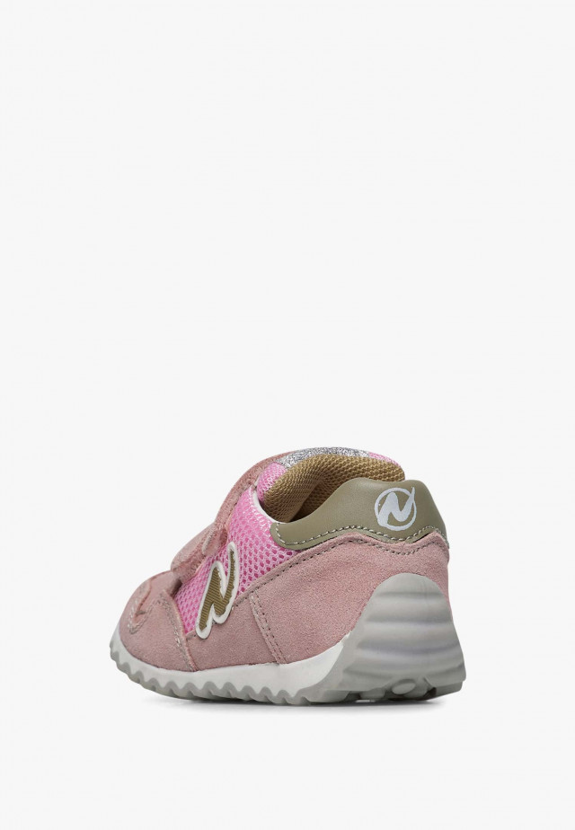 NATURINO SAMMY 2 VL.Sneakers aus Veloursleder und Gewebe, Rosa-Salbei