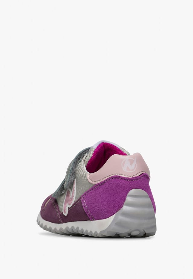 NATURINO SAMMY 2 VL.Sneakers aus Veloursleder und Gewebe, Beige-Violett