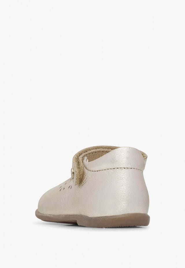 NATURINO OLYABallerinas aus Metallic-Leder, Platin