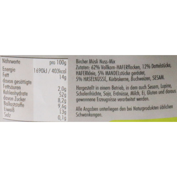 Original Bircher-Müsli Nuss-Mix, 1150g von simplyfree