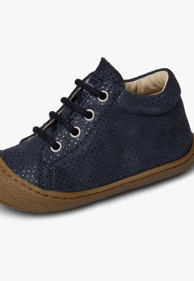 NATURINO COCOON ZIPLauflernschuhe aus Veloursleder mit Reißverschluss, Blau