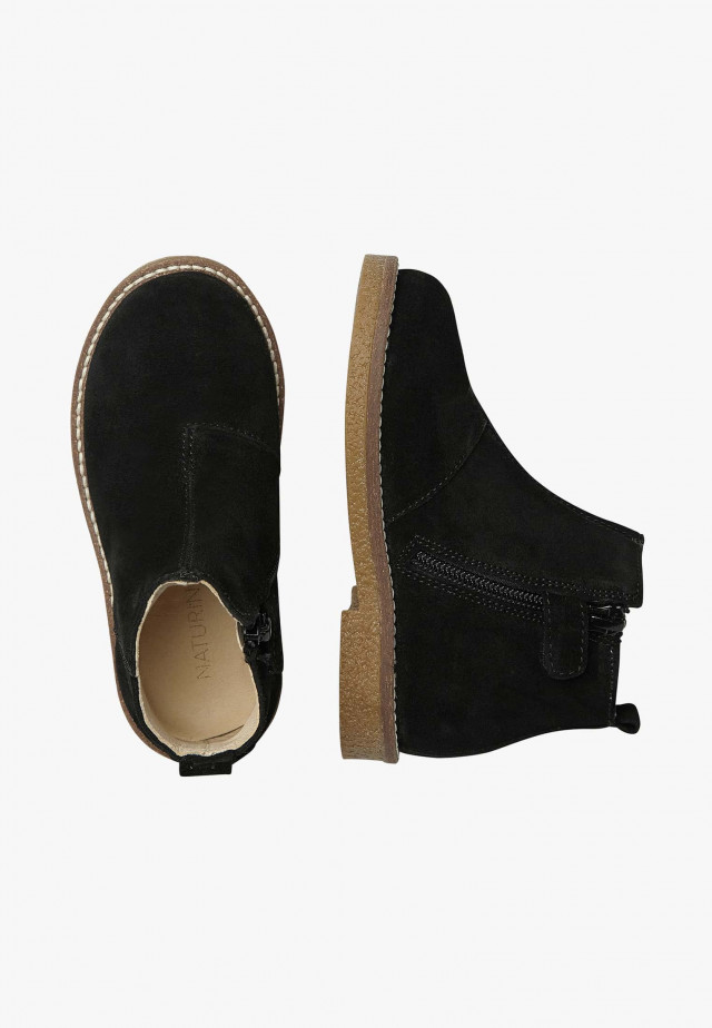 NATURINO DASIEStiefeletten aus Veloursleder, Schwarz