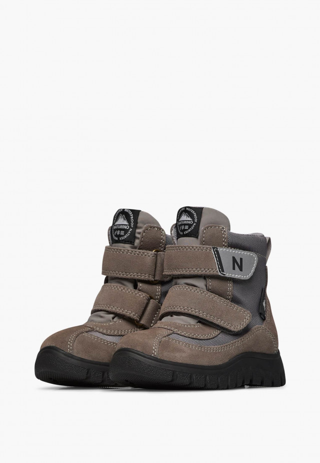 NATURINO THORENS 3 VL WP.Stiefel aus Veloursleder und technischem Gewebe, Grau