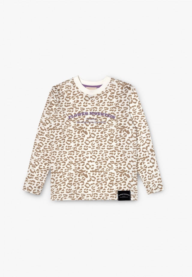 AKANELangarm-Shirt, Weiß-Beige