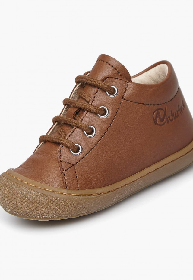 NATURINO COCOON ZIPLauflernschuhe aus Nappaleder mit Reißverschluss, Cognac