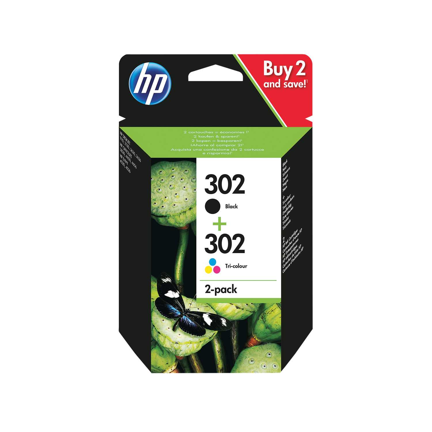 HP 302 Tintenpatrone Schwarz/Cyan/Magenta/Gelb