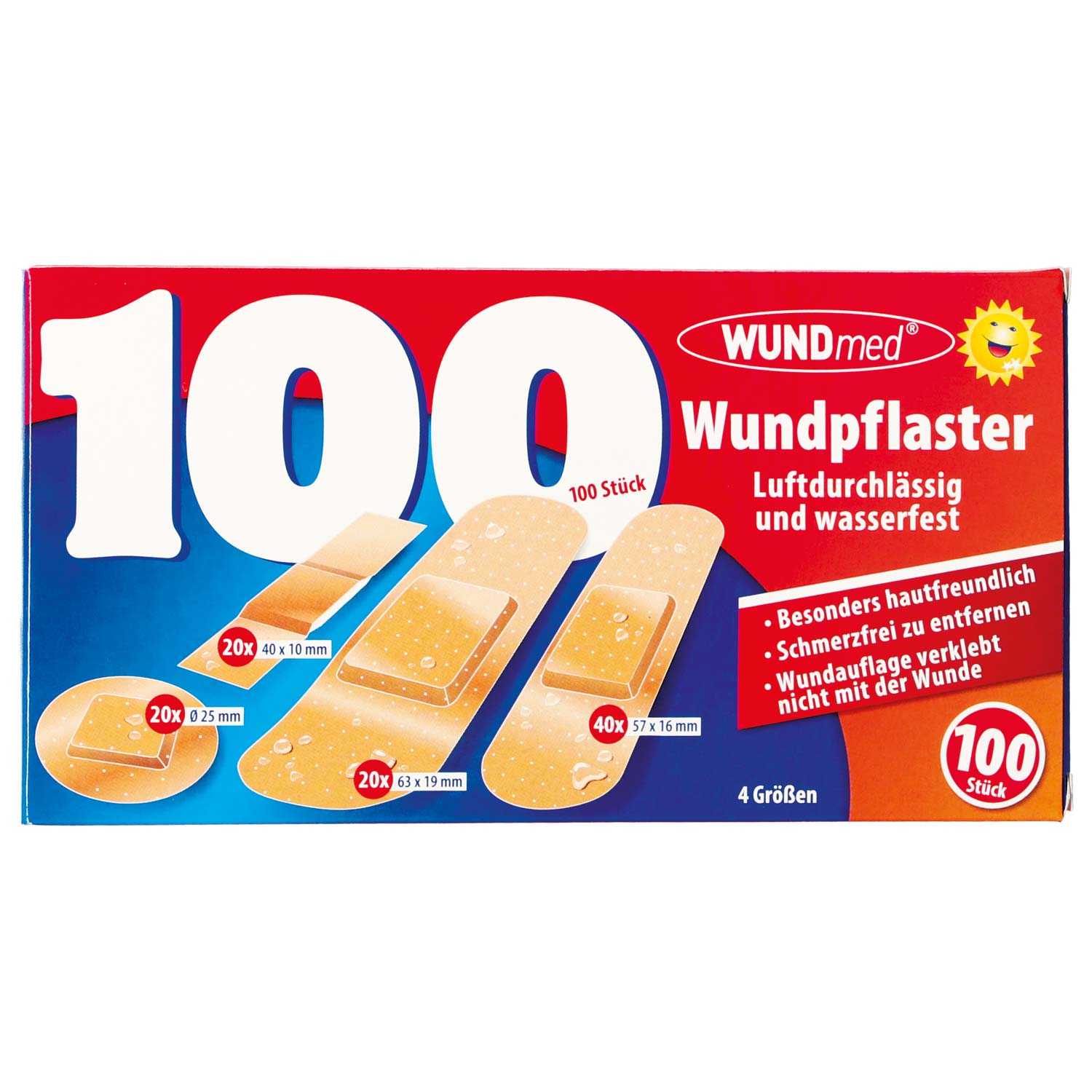 WUNDmed® Wundpflaster 4 Größen 100er