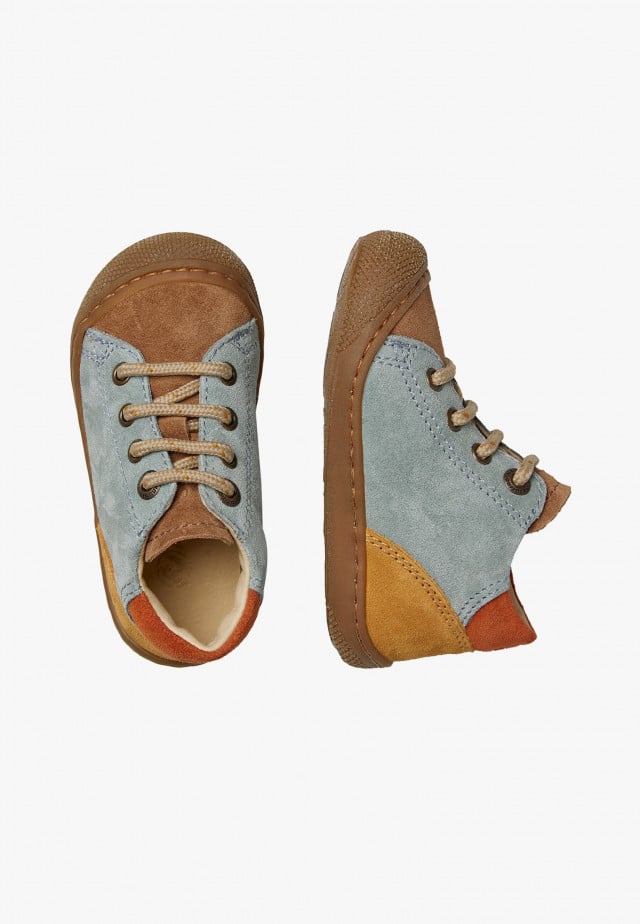 NATURINO ROMYLauflernschuhe aus Veloursleder, Salbei-Kürbis