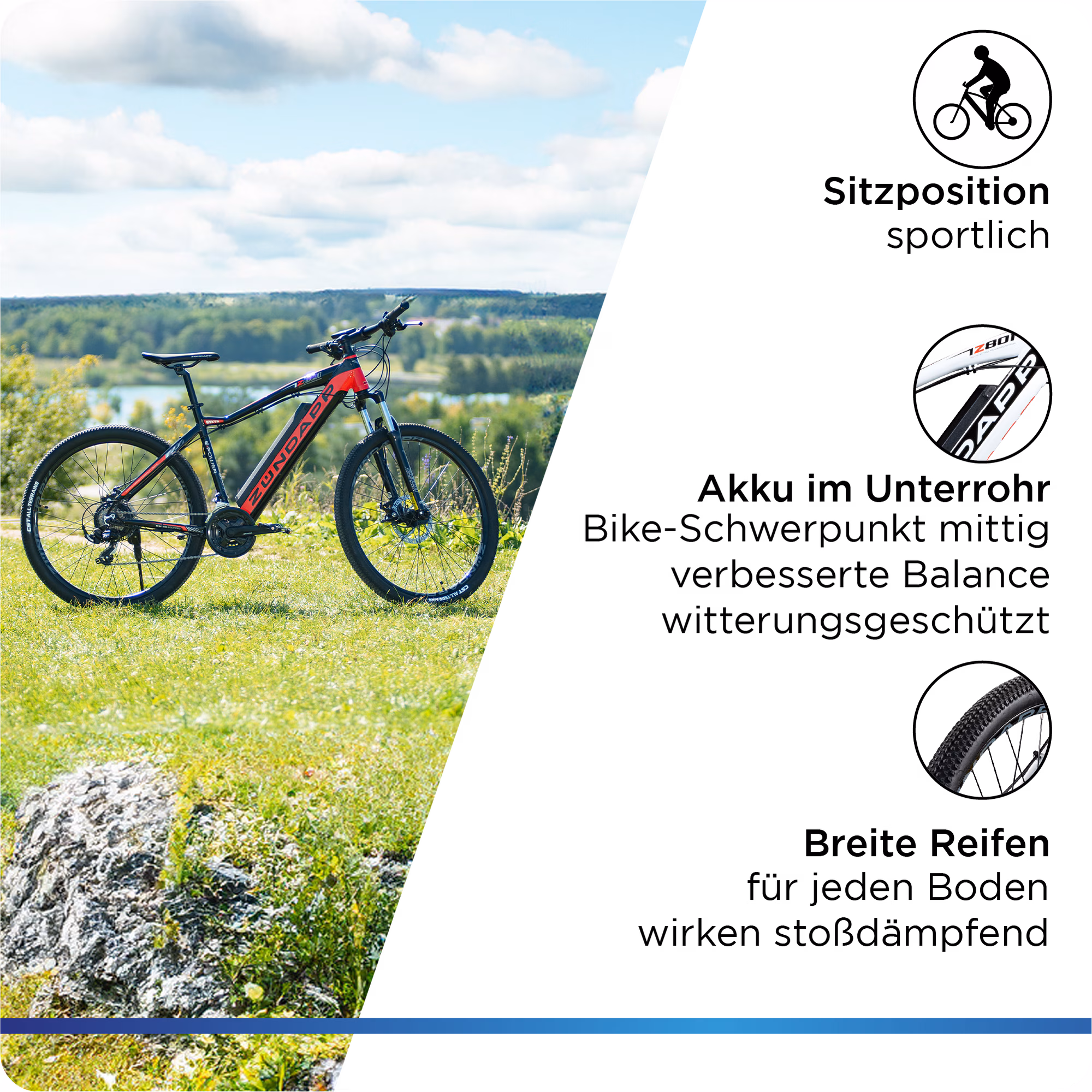 Zündapp Z801 E-Bike E Mountainbike 27,5 Zoll Pedelec 170 - 190 cm Hardtail MTB 21 Gang
