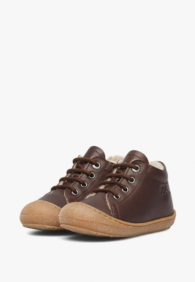 NATURINO COCOONLauflernschuhe aus Leder mit Wollfutter, Braun