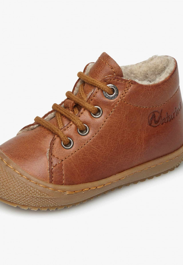 NATURINO RACOONLauflernschuhe mit Wollfutter, Cognac