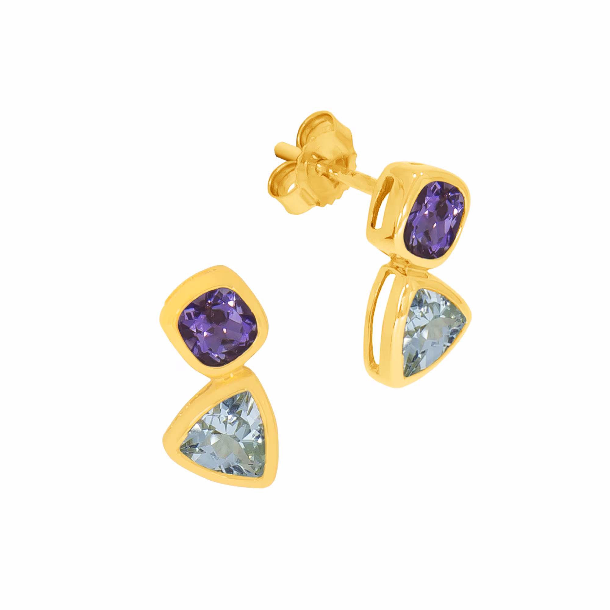 Fascination by Ellen K. Ohrringe Gold 375 Blautopas (beh.) + Amethyst