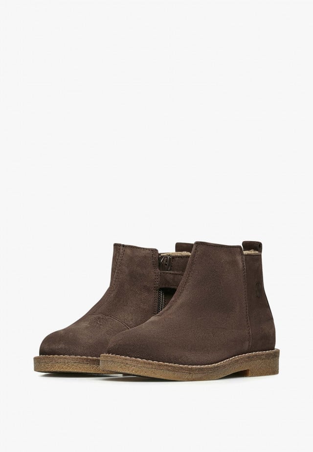 NATURINO DASIEStiefeletten aus Veloursleder, Braun
