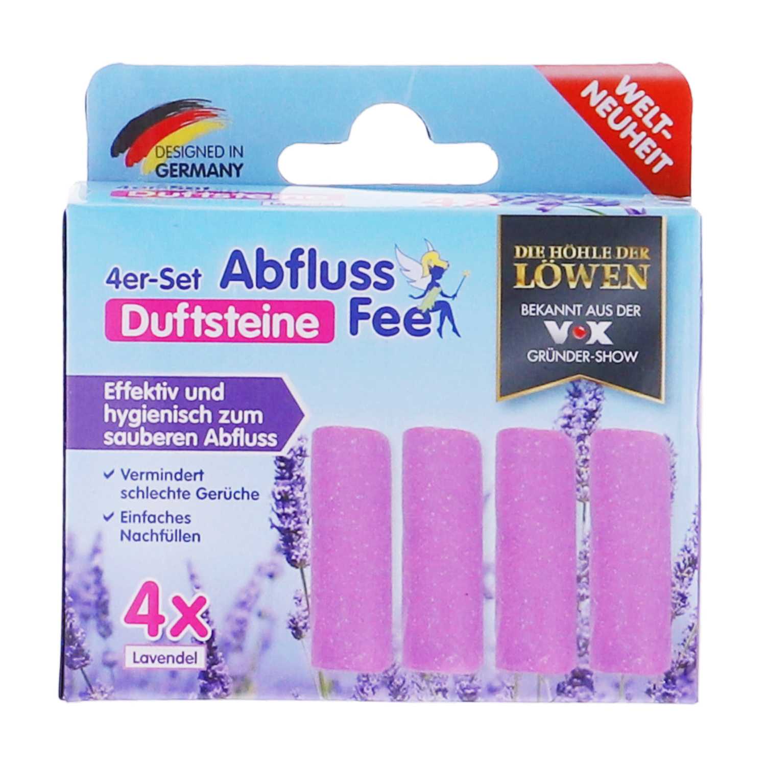 Duftstein 4er Set Abfluss-Fee, Apfel-Zitrone