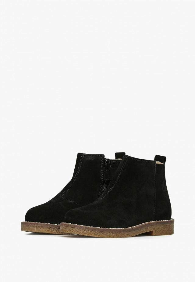 NATURINO DASIEStiefeletten aus Veloursleder, Schwarz