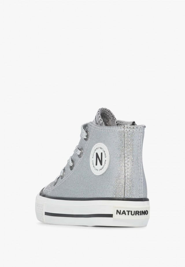 NATURINO YLFAS.Sneakers aus silbernem Stoff, Silber