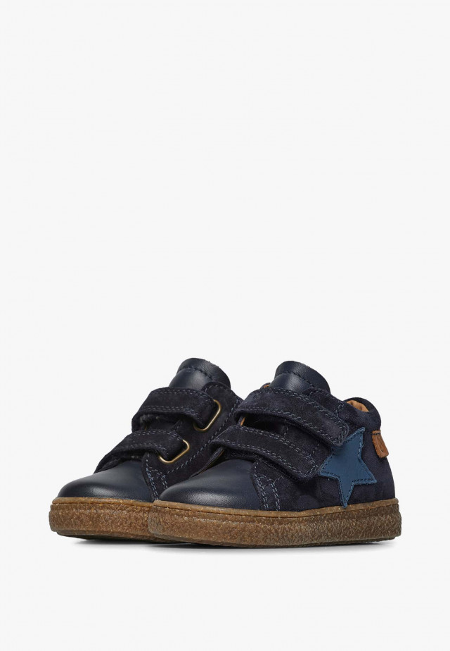 NATURINO ALBUS STAR VLSneakers aus Leder und Veloursleder mit Stern-Patch, Blau-Azurblau
