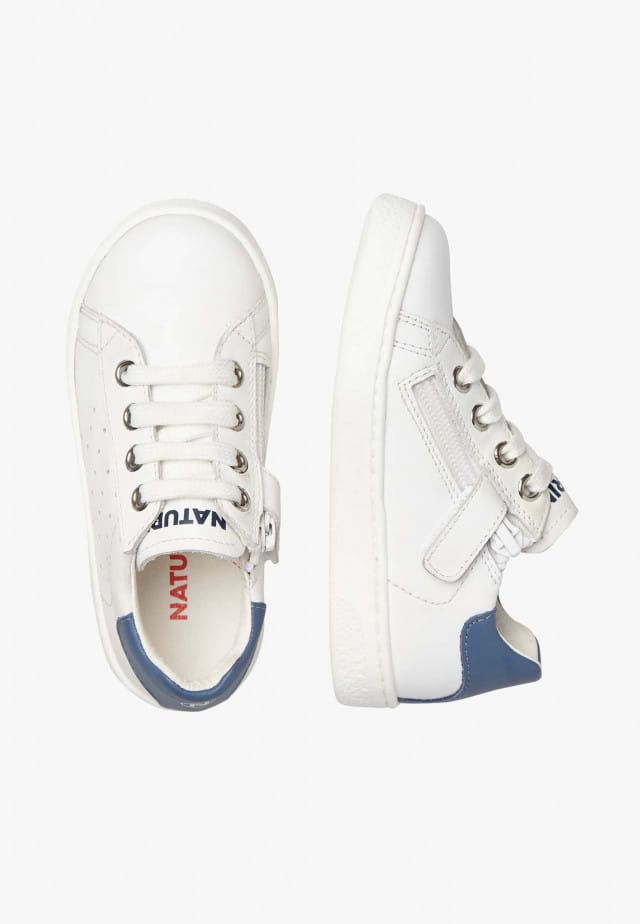 NATURINO HASSELT 2 ZIP.Sneakers aus Leder, Weiß-Blau