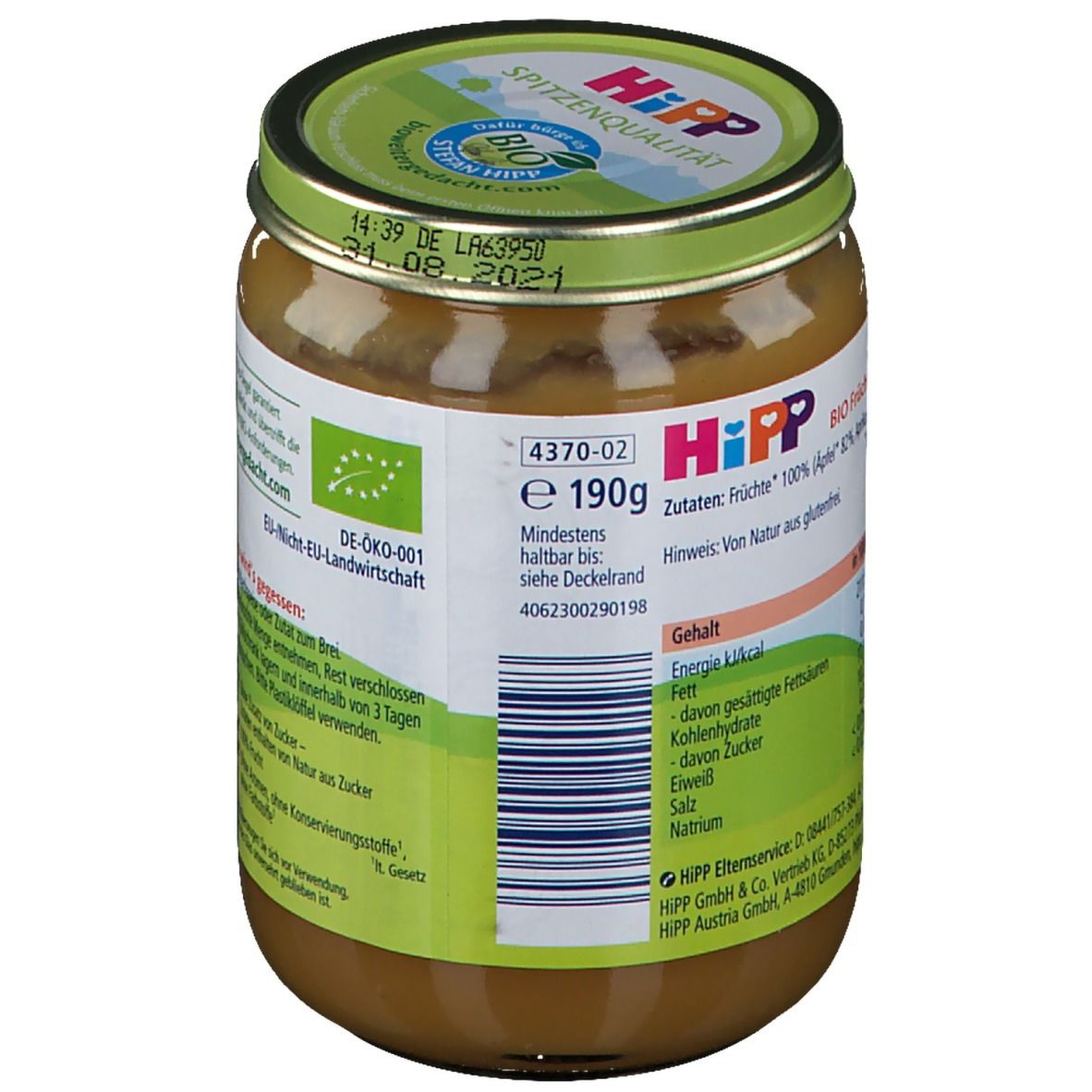 Hipp Aprikose in Apfel ab dem 5. Monat