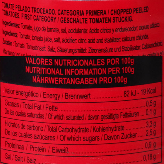 Geschälte Tomaten Stückig, 400g von Dantza