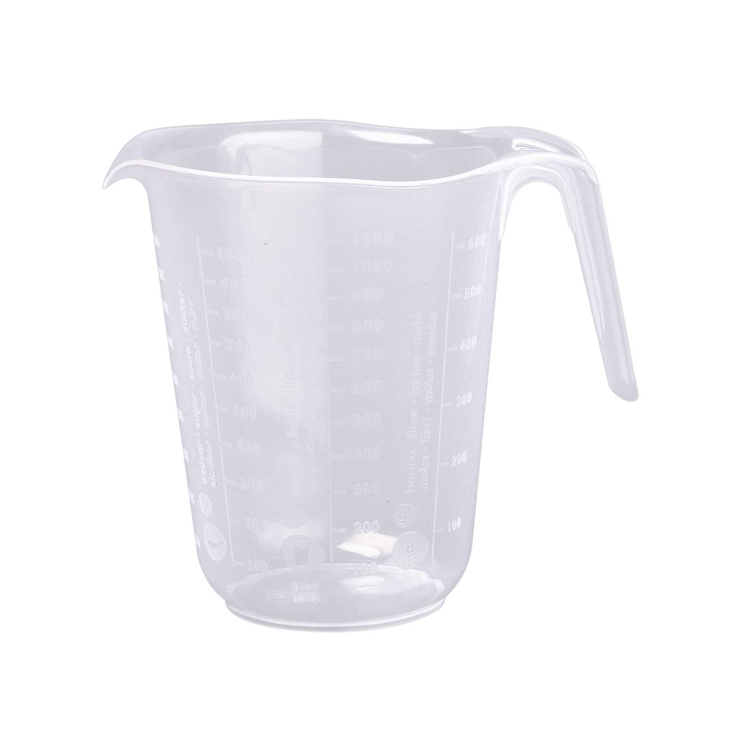 Messbecher aus Kunststoff transparent 16 x 13 cm 1 Liter