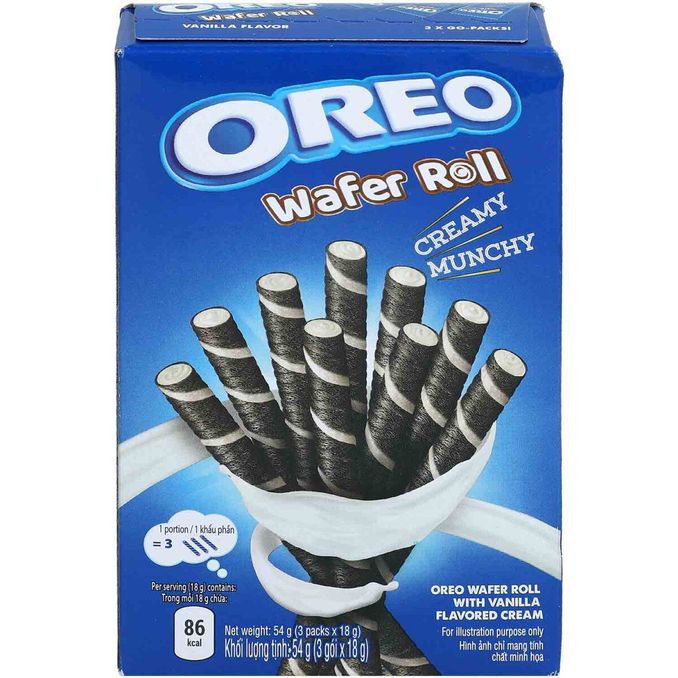 Oreo Wafer Roll Vanille, 3 x 18g von Oreo