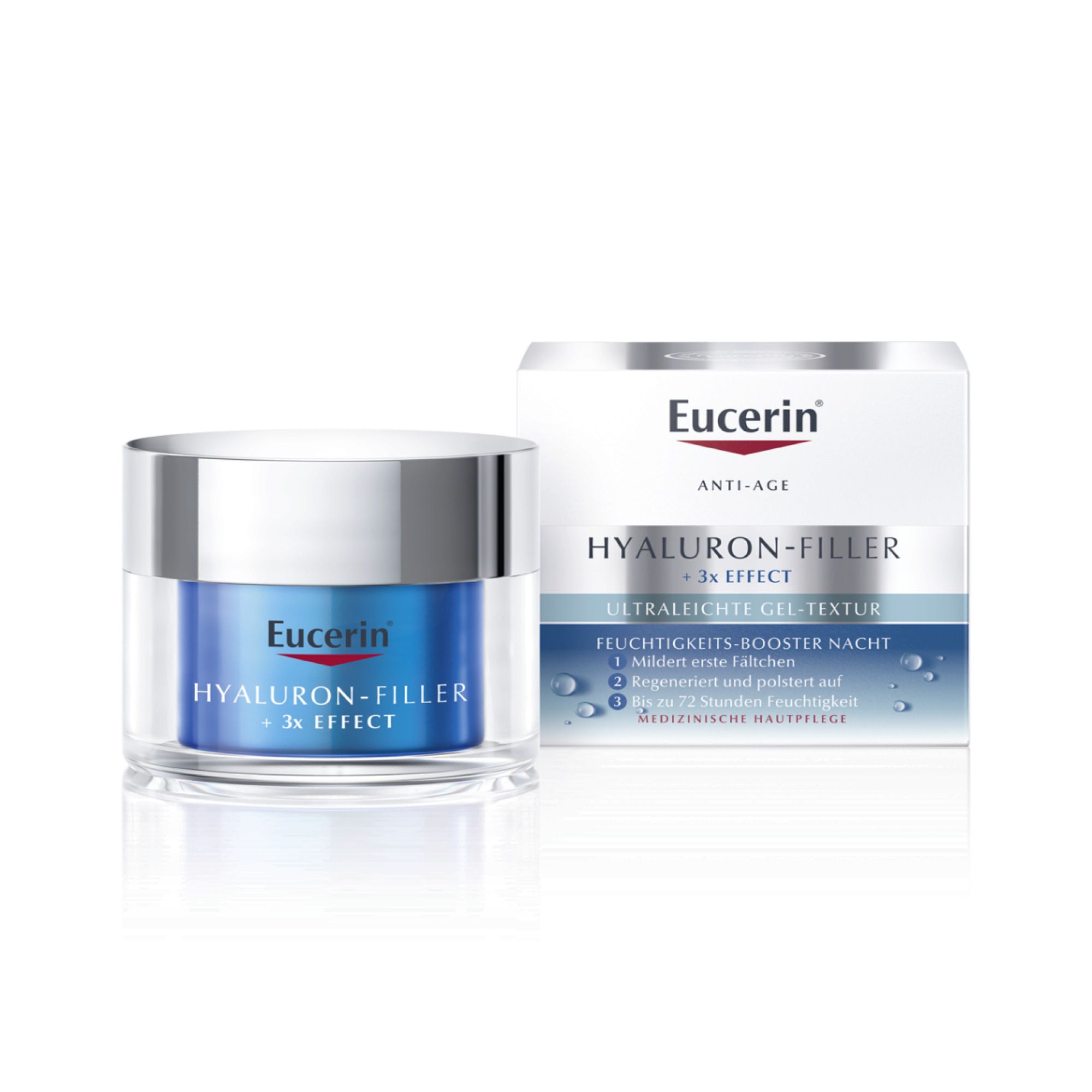 Eucerin® HYALURON-FILLER + 3x EFFECT Feuchtigkeits-Booster Nachtpflege – Gesichtspflege mit Hyaluronsäure gegen Falten