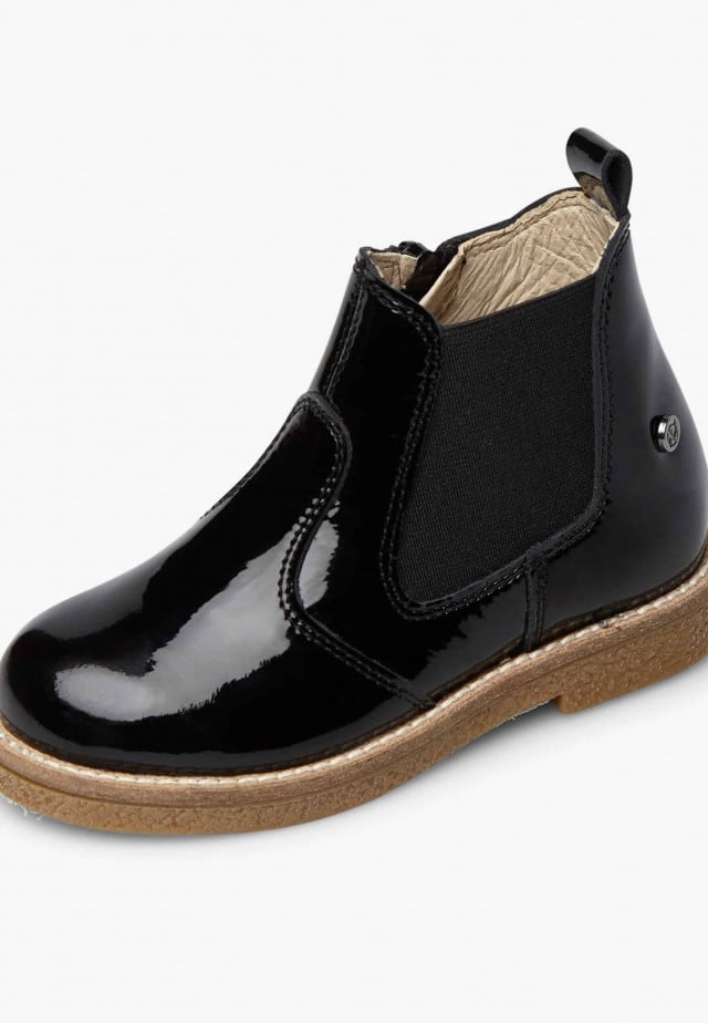 NATURINO ARTHURChelsea-Boots aus Lackleder mit Reißverschluss, Schwarz