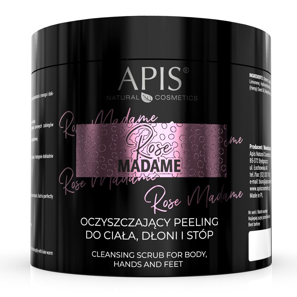 APIS ROSE MADAME, Reinigendes Peeling für Körper, Hände und Füße