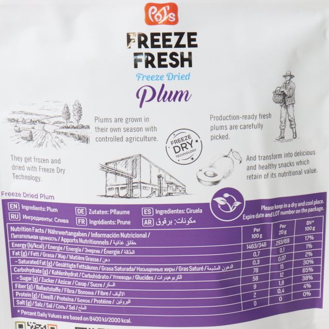 Gefriergetrocknete Pflaumen Fruchtchips, 20g von Pol's Freeze Fresh