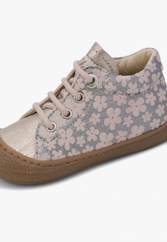 NATURINO COCOONLauflernschuhe aus Veloursleder, Puderrosa