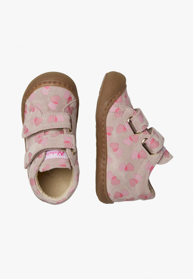 NATURINO COCOON VLLauflernschuhe aus Veloursleder, Puderrosa