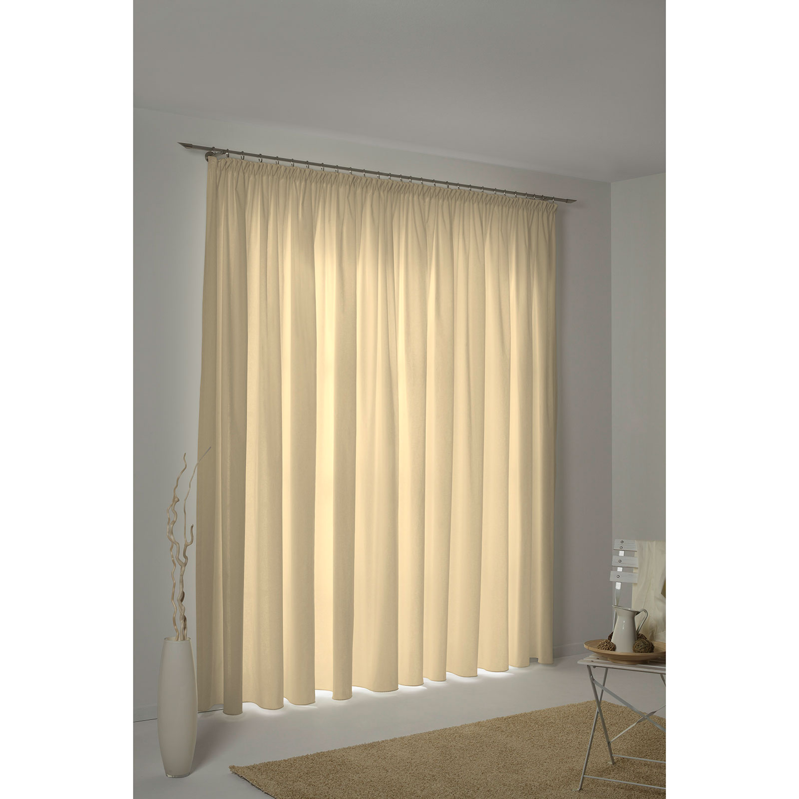 Einzelschal mit Kräuselband WIRTHNATUR - taupe - 1-lagig - 130x145 cm