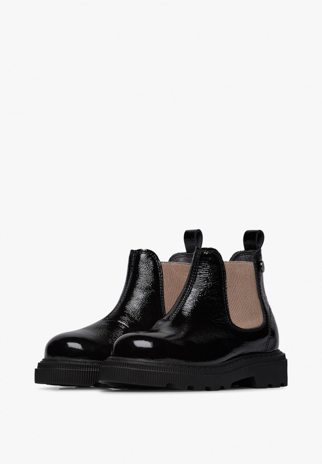 NATURINO BRETTY 2Stiefeletten aus Lackleder, Schwarz