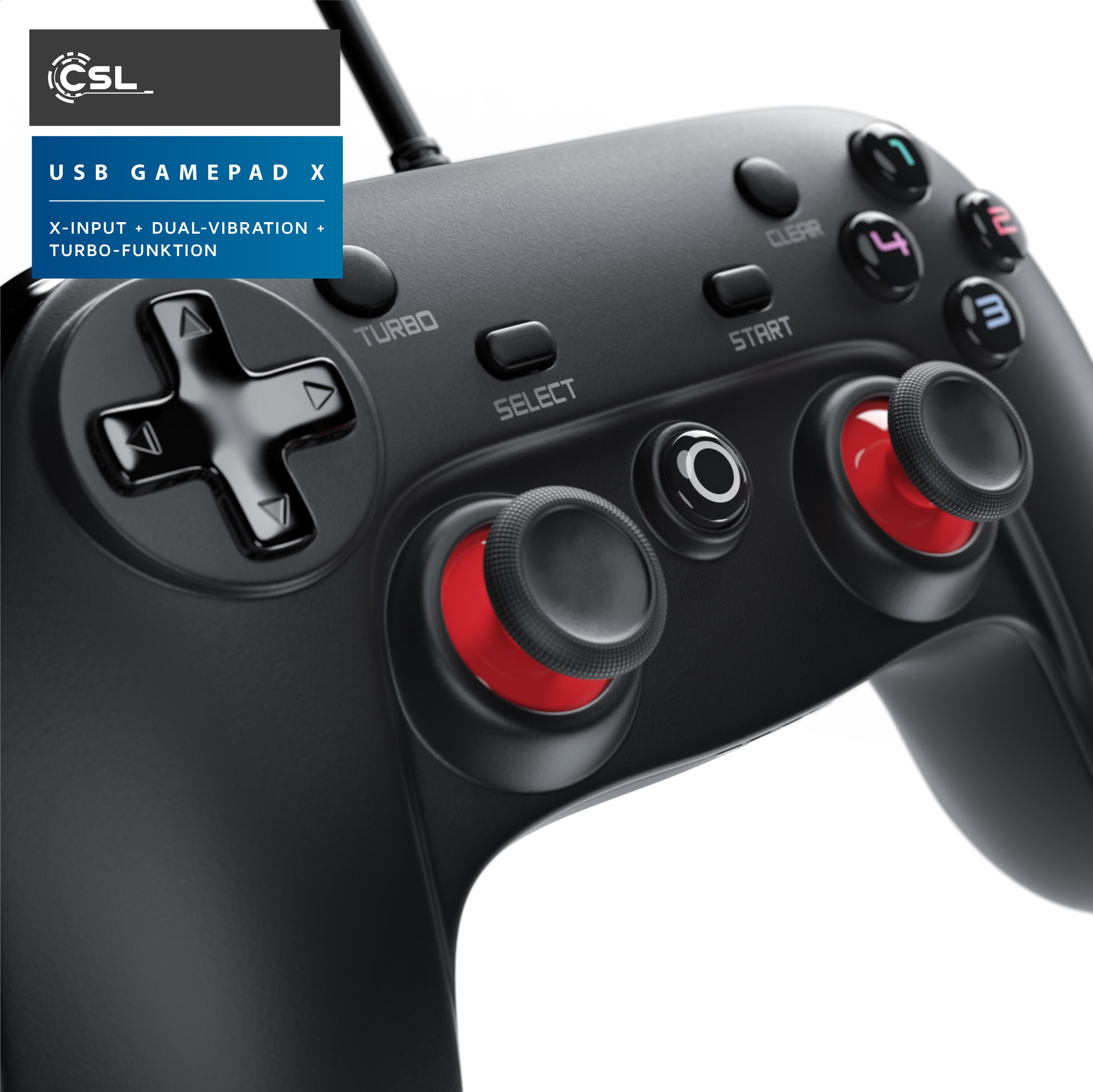 CSL 2x PC & PS3 Gamepad Controller mit Dual Vibration Turbo-Funktion / Direct-Input / X-Input
