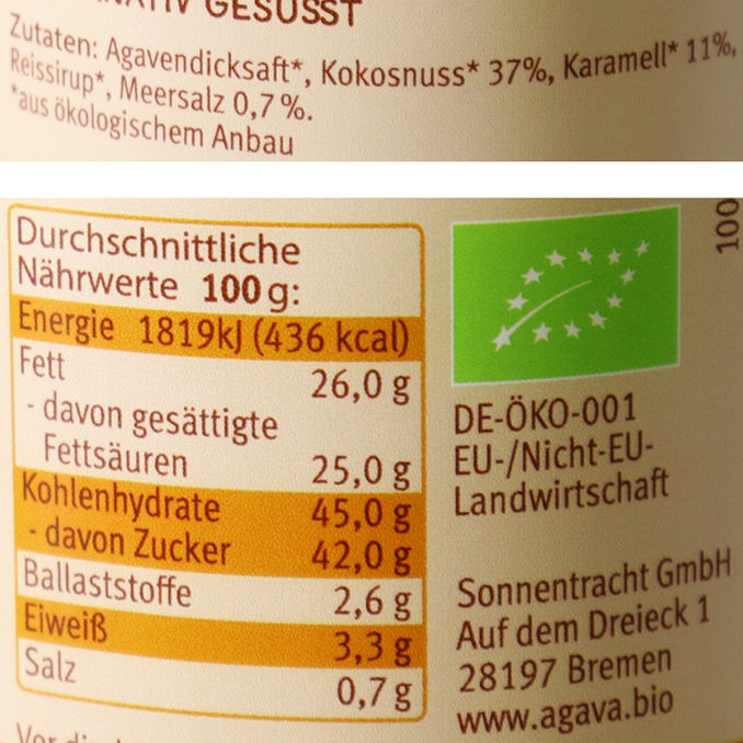 BIO Karamellcreme auf Kokosbasis, 200g von agava