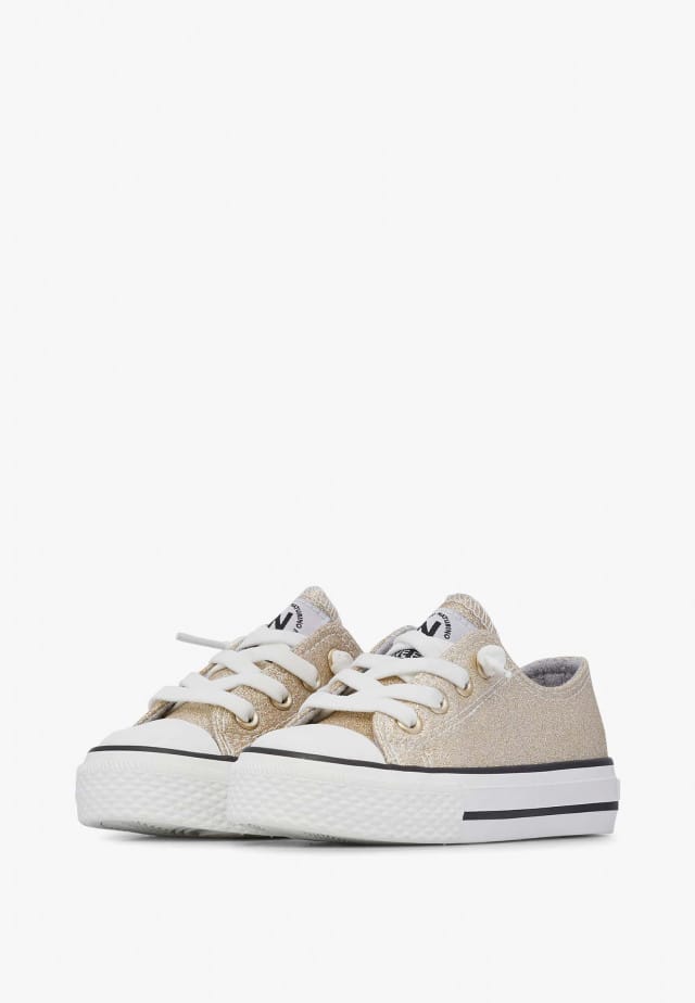 NATURINO AYASY.Sneakers aus glitzerndem Stoff, Platin