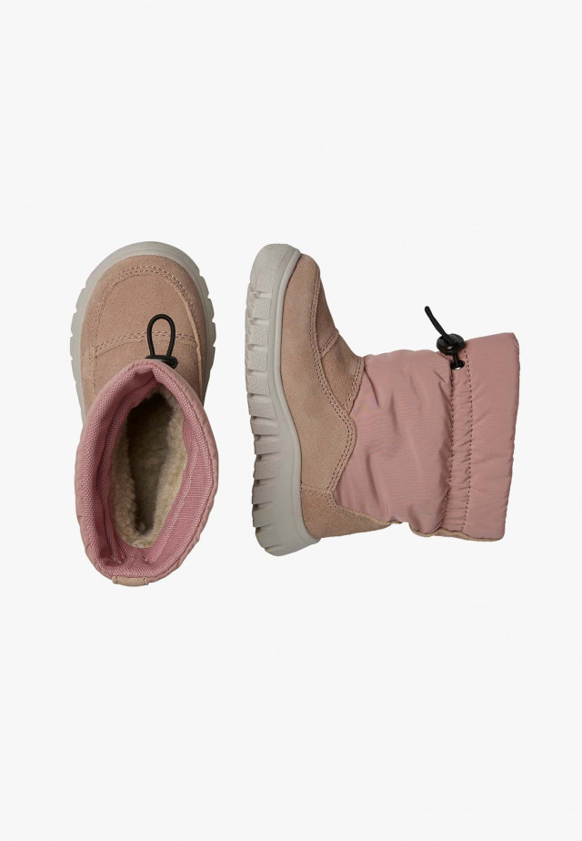 NATURINO VARNA 2 WP.Stiefel aus Veloursleder und technischem Gewebe, Puderrosa