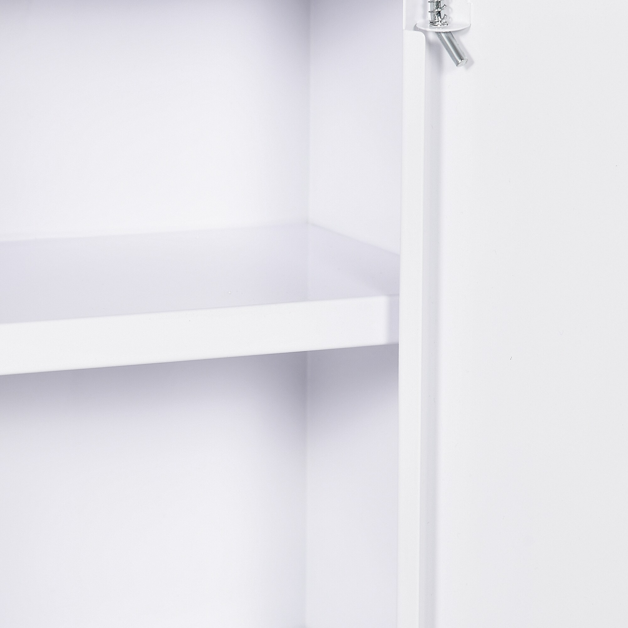 kleankin Medizinschrank mit einer Tür und Schloss weiß 30L x 14B x 46H cm