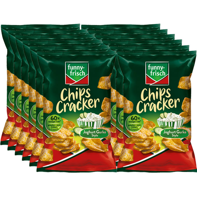 Chips Cracker Joghurt Gurke Style, 12er Pack, 12 x 90g von Funny Frisch