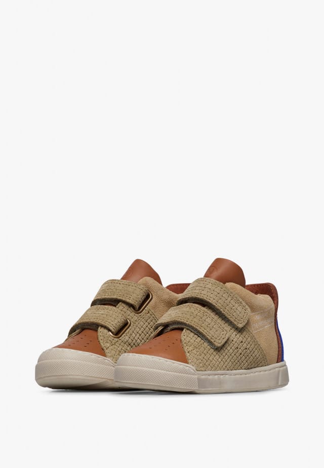 NATURINO TRAJAN HIGH VLSneakers aus Leder und Veloursleder, Militärgrün-Beige